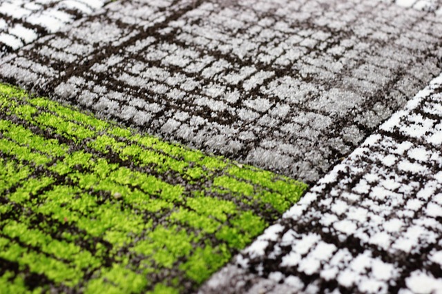 Zelenobíločerný koberec